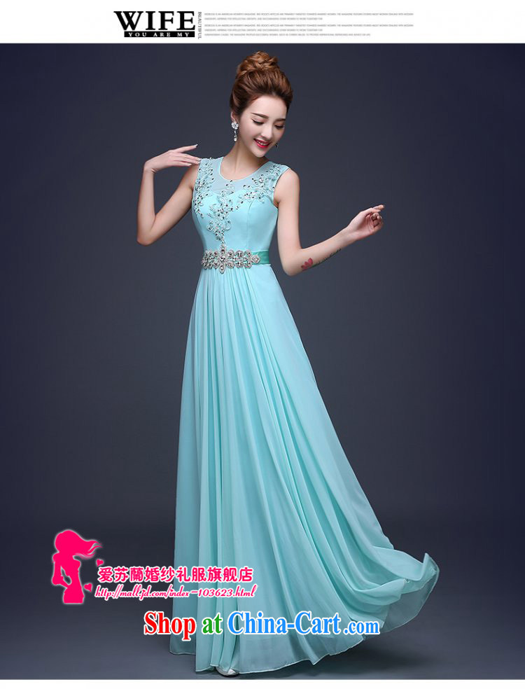 Evening Dress 2015 new stylish double-shoulder-length, banquet beauty Evening Dress skirt moderator bridal toast sky blue uniforms will not do not switch pictures, price, brand platters! Elections are good character, the national distribution, so why buy now enjoy more preferential! Health