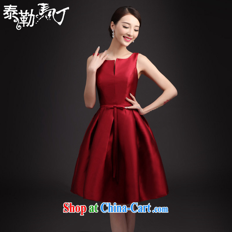 Martin Taylor 2015 retro dresses Korean spring and summer, a solid color beauty Evening Dress graphics thin dress dresses name Yuan short skirt red XL