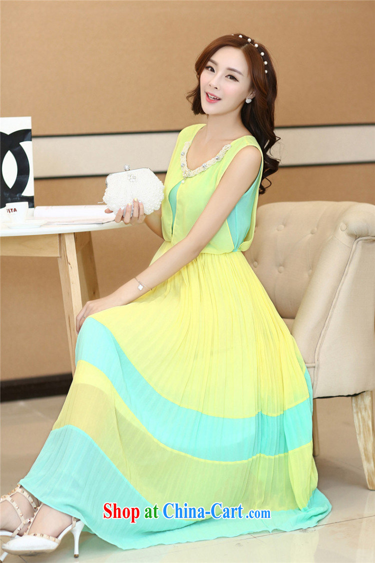 Type color, in accordance with the 2015 summer new female sweet Bohemia long skirt skirt beach snow woven dresses girls bright yellow XL pictures, price, brand platters! Elections are good character, the national distribution, so why buy now enjoy more preferential! Health
