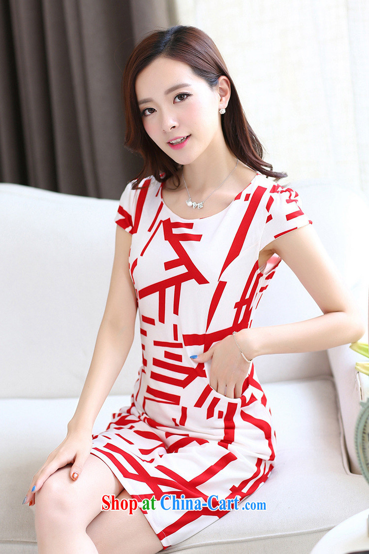 Type color, in accordance with the 2015 summer new big round-collar cultivating short-sleeved stamp dresses red 3XL pictures, price, brand platters! Elections are good character, the national distribution, so why buy now enjoy more preferential! Health