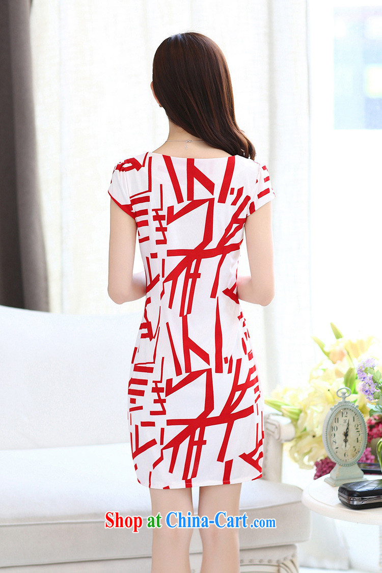 Type color, in accordance with the 2015 summer new big round-collar cultivating short-sleeved stamp dresses red 3XL pictures, price, brand platters! Elections are good character, the national distribution, so why buy now enjoy more preferential! Health