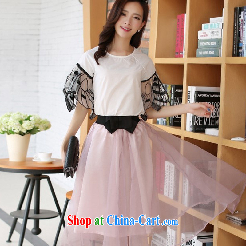 Type color Bin work in accordance with the 2015 Korean version Two-piece snow-woven dresses small Hong Kong Wind butterfly sleeve dress style kit skirt picture color XL, Goshiki (XINGSEBY), on-line shopping