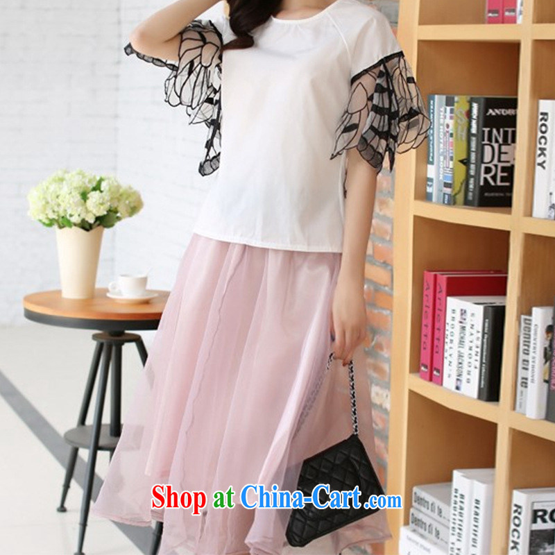 Type color Bin work in accordance with the 2015 Korean version Two-piece snow-woven dresses small Hong Kong Wind butterfly sleeve dress style kit skirt picture color XL, Goshiki (XINGSEBY), on-line shopping