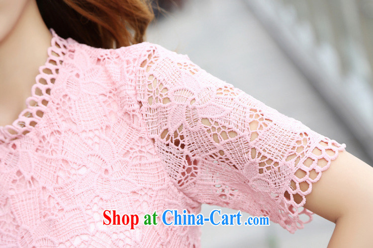 Type color, in accordance with the 2015 new summer decoration, graphics thin lace dresses pink Openwork round-collar dress pink L pictures, price, brand platters! Elections are good character, the national distribution, so why buy now enjoy more preferential! Health