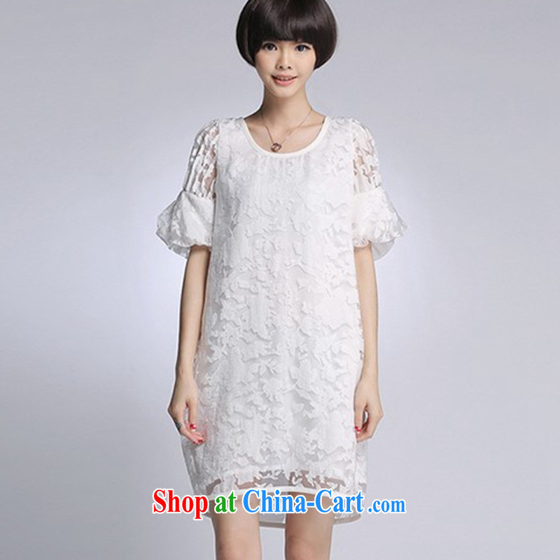 Type color Bin work in accordance with the 2015 New Style fashion, long, women with large, loose dress white 3XL, Goshiki (XINGSEBY), shopping on the Internet