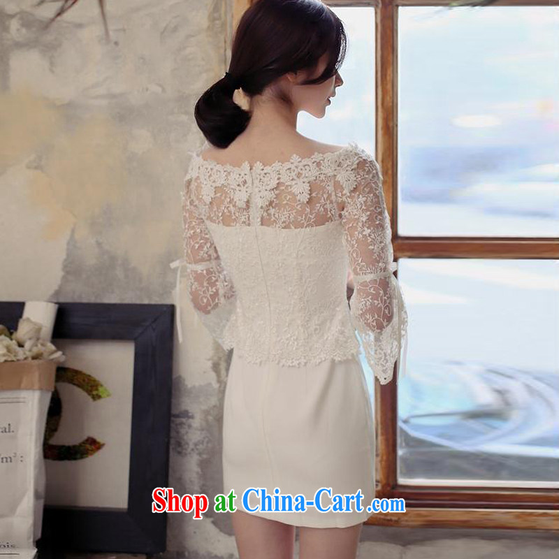 The long-awaited overnight Korean name-yuan, sexy bare shoulders nails Pearl lace dress a field for embroidery dresses the Field shoulder bare shoulders dress dress bridesmaid dress girls white L, left long overnight (zuojiuxi), and, on-line shopping