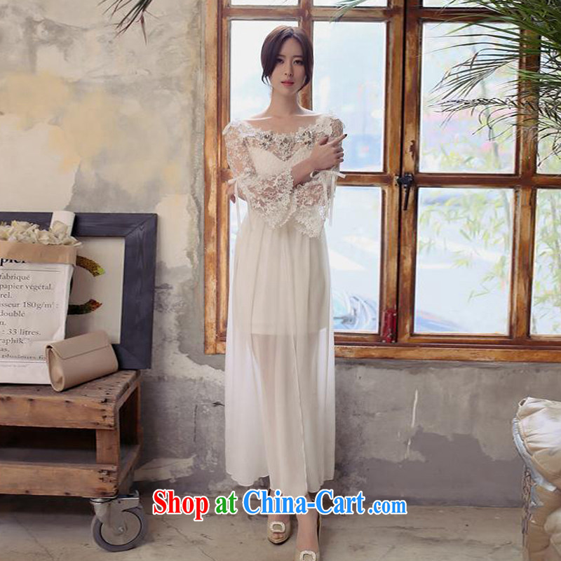 The long-awaited overnight Korean name-yuan, sexy bare shoulders nails Pearl lace dress a field for embroidery dresses the Field shoulder bare shoulders dress dress bridesmaid dress girls white L, left long overnight (zuojiuxi), and, on-line shopping