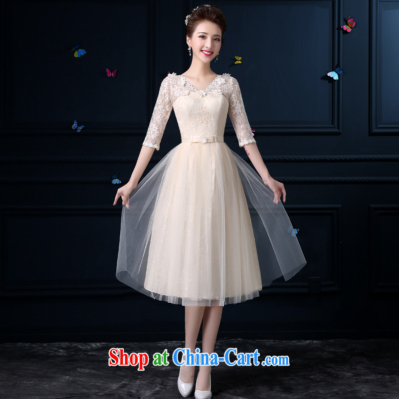 A good service is 2015 new bridesmaid clothing summer wedding dresses small, long, accompanied by her husband's sister dress dress dress girl V collar, cuff XL 2, good service, and, shopping on the Internet