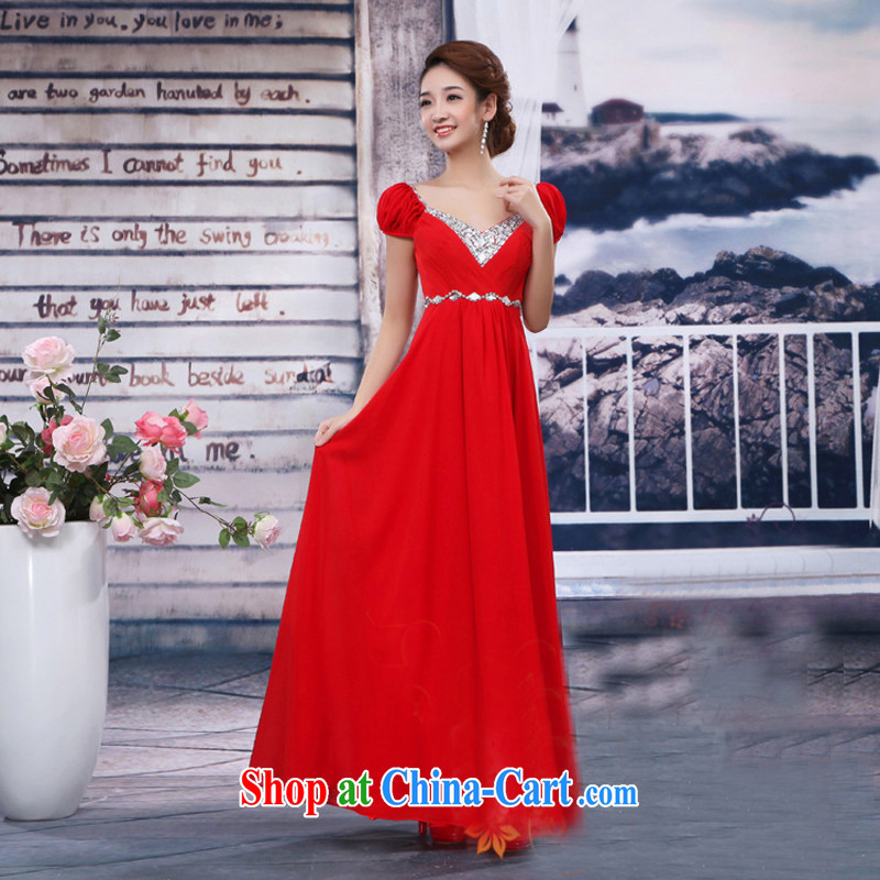 Pure bamboo love yarn new bridal long gown double-shoulder dress snow woven bridesmaid dresses. evening dress toast stage dress summer red long tailored contact Customer Service