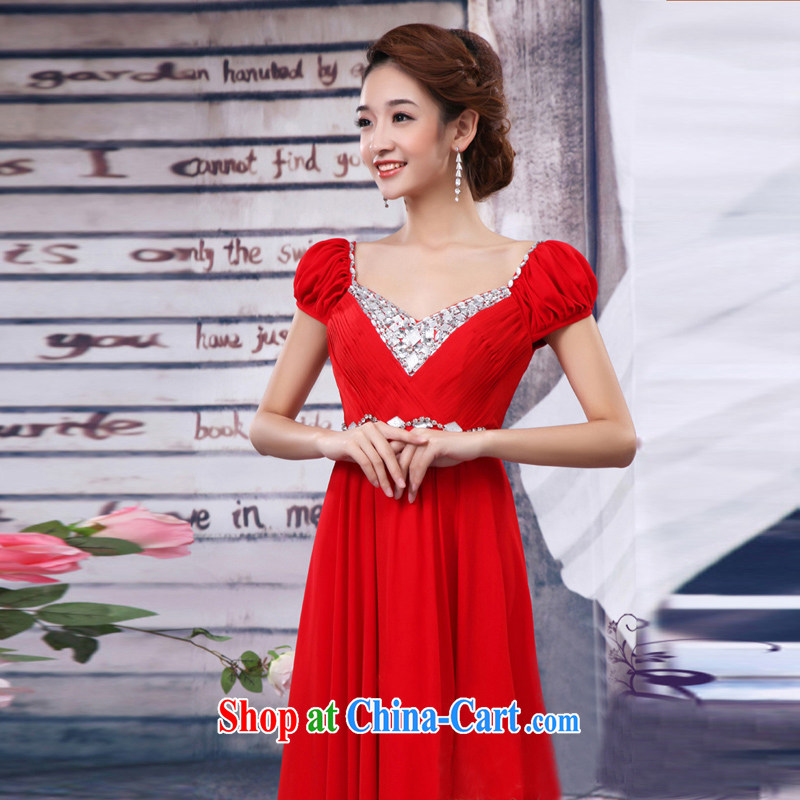 Pure bamboo love yarn new bridal long gown, double-shoulder dress snow woven bridesmaid dresses. evening dress toast stage dress summer red long, tailored to contact customer service, plain bamboo love yarn, shopping on the Internet