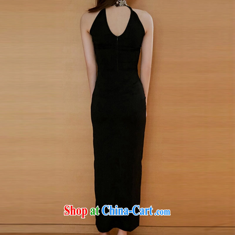 To Lin sexy dress skirt summer 2015 summer new Ladies Night sleeveless-also dresses beauty graphics thin the forklift truck package and long skirt black M, Lin (KECAILIAN), shopping on the Internet