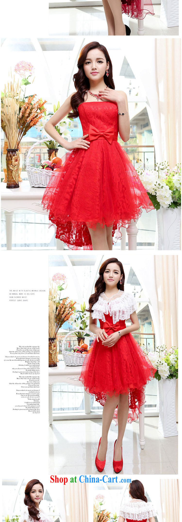 Zen Ying 2015 summer women Mrs Mary Magdalene sense chest-waist graphics thin lace wedding with dress style beauty evening dress with a shawl pink XL pictures, price, brand platters! Elections are good character, the national distribution, so why buy now enjoy more preferential! Health