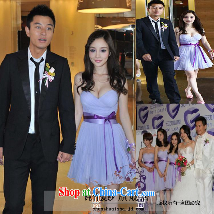 Pure bamboo love yarn purple bridesmaid's short dress dress dress reception bridesmaid dress sister dress dress light purple tailored contact Customer Service pictures, price, brand platters! Elections are good character, the national distribution, so why buy now enjoy more preferential! Health