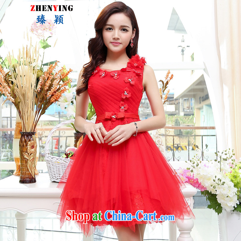 from Zen summer 2015 new wedding bridesmaid dresses Princess chest take hostess dress wedding dress red M