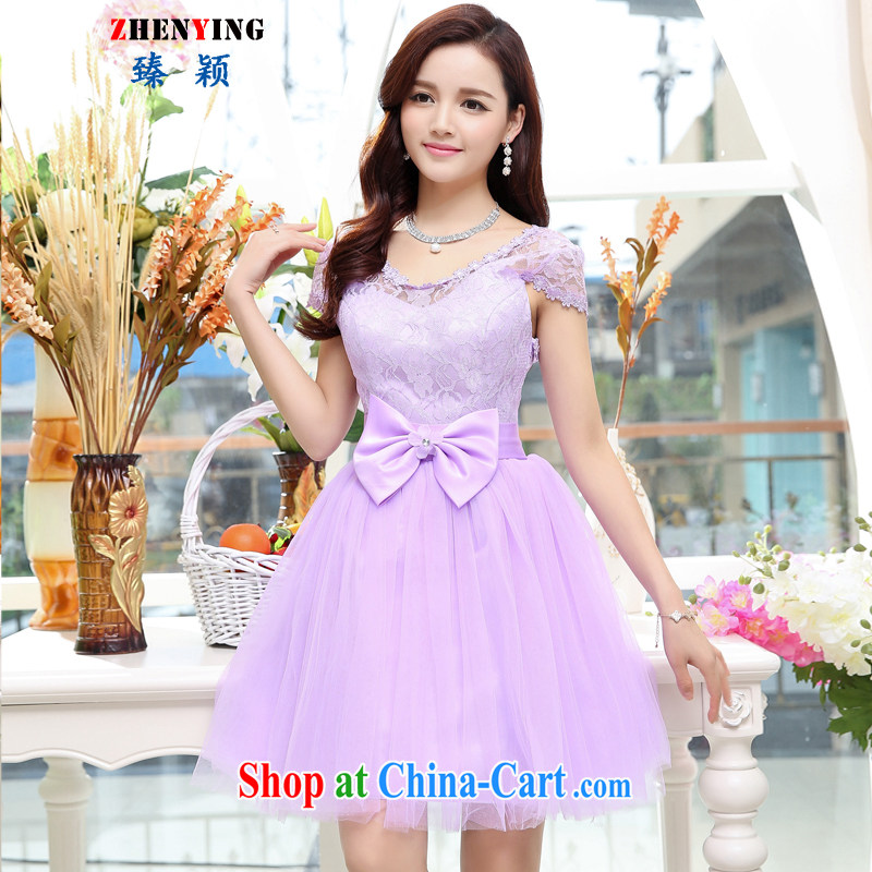 Zen Ying 2015 summer dress shaggy dress bridal Evening Dress ladies dress retro gathering small dress dress Princess purple skirt XL