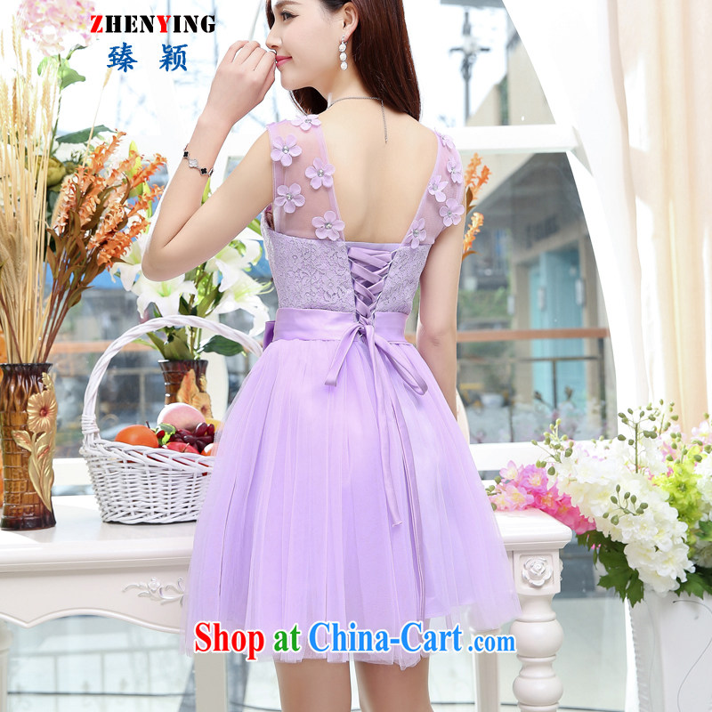 Zen Ying 2015 new bowtie Bridal Fashion red short wedding dress banquet night ceremony dresses sleeveless short skirts purple XL, happy times (happy time) and, on-line shopping