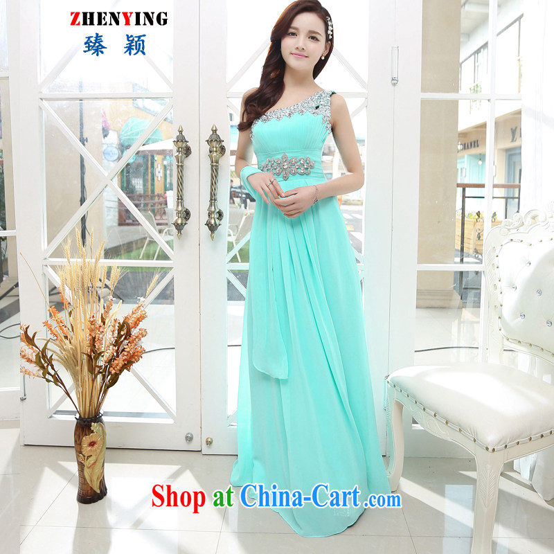 from Zen wedding 2015 stylish and elegant beauty graphics thin sexy long high-waist marriage betrothal bridesmaid dress dresses water green XL