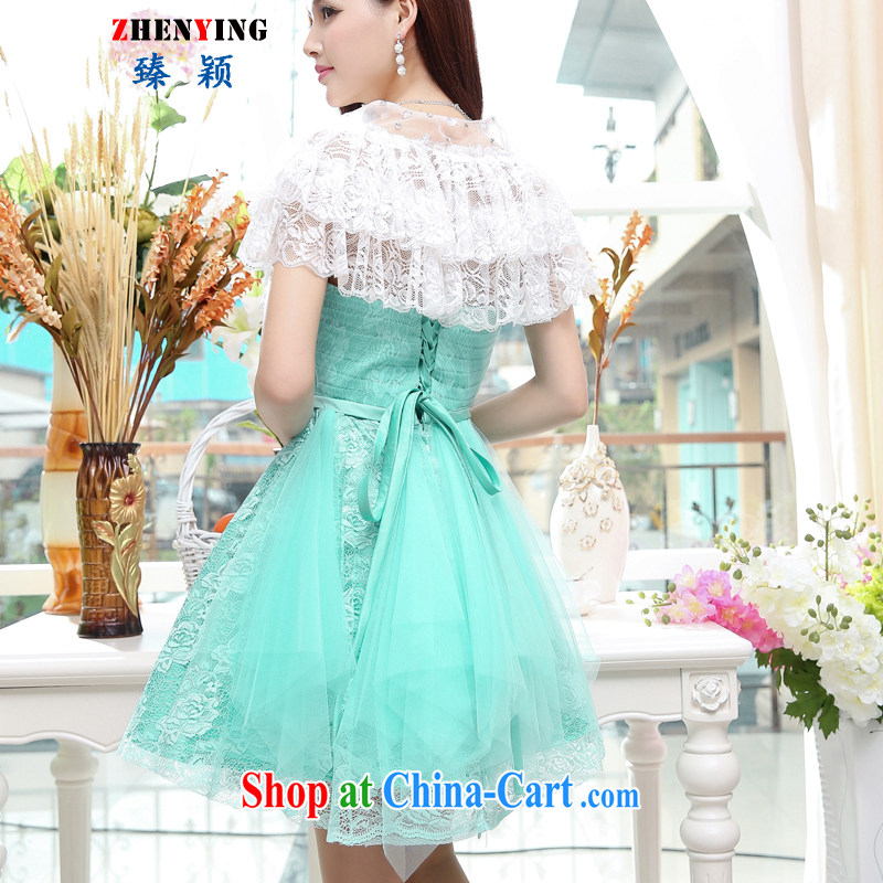 from Zen wedding 2015 bridal dresses summer new Korean Beauty wrapped around his chest wedding dress bridesmaid dress back to the toast served hot with small shawl water green XL, happy hour (happy time) and, on-line shopping