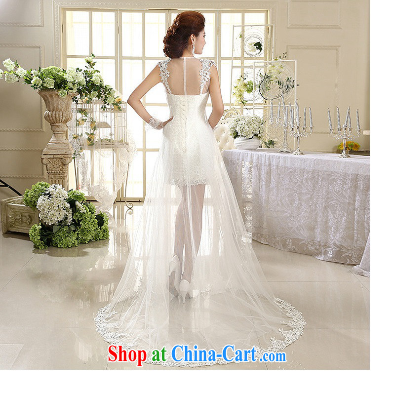 It is also optimized condolence short wedding dresses new marriage bridal toast dress lace welcome yarn lace bare chest small-tail XS 1006 white XXL, yet also optimize their swords into plowshares, and shopping on the Internet