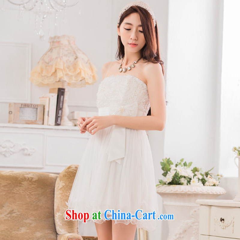 AIDS has been Qi sweet buds Silk Dresses and sisters dress show small dress bow-tie the code dress T A 9733 - 1 white XXXL, AIDS has Qi (Aiyaqi), online shopping