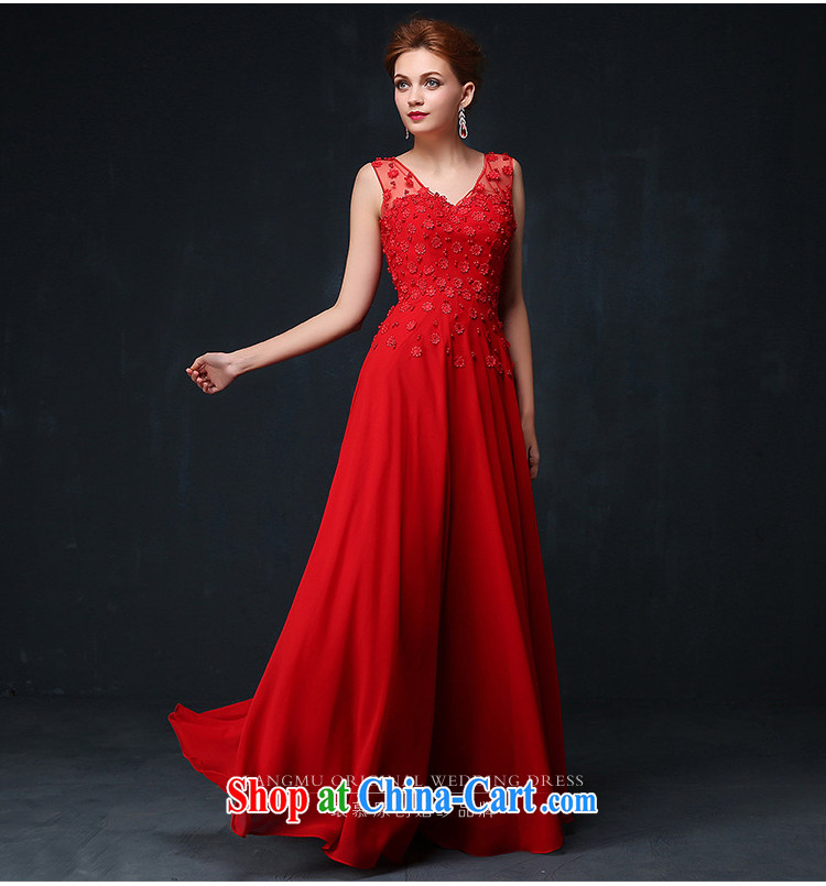 In Luang Prabang in the bride's wedding dress 2015 new summer double-shoulder-length bows, serving red evening dress Deep V collar dress china red XL pictures, price, brand platters! Elections are good character, the national distribution, so why buy now enjoy more preferential! Health
