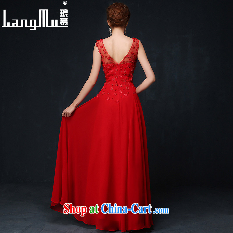In Luang Prabang in the bride's wedding dress 2015 new summer double-shoulder-length bows, serving red evening dress Deep V collar dress china red XL, Luang Prabang, and shopping on the Internet
