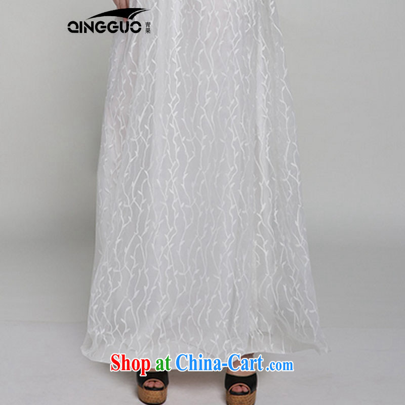 2015 spring and summer new dresses evening dress and long skirt embroidered 7008 white XL, fruit (QINGGUO), and, on-line shopping