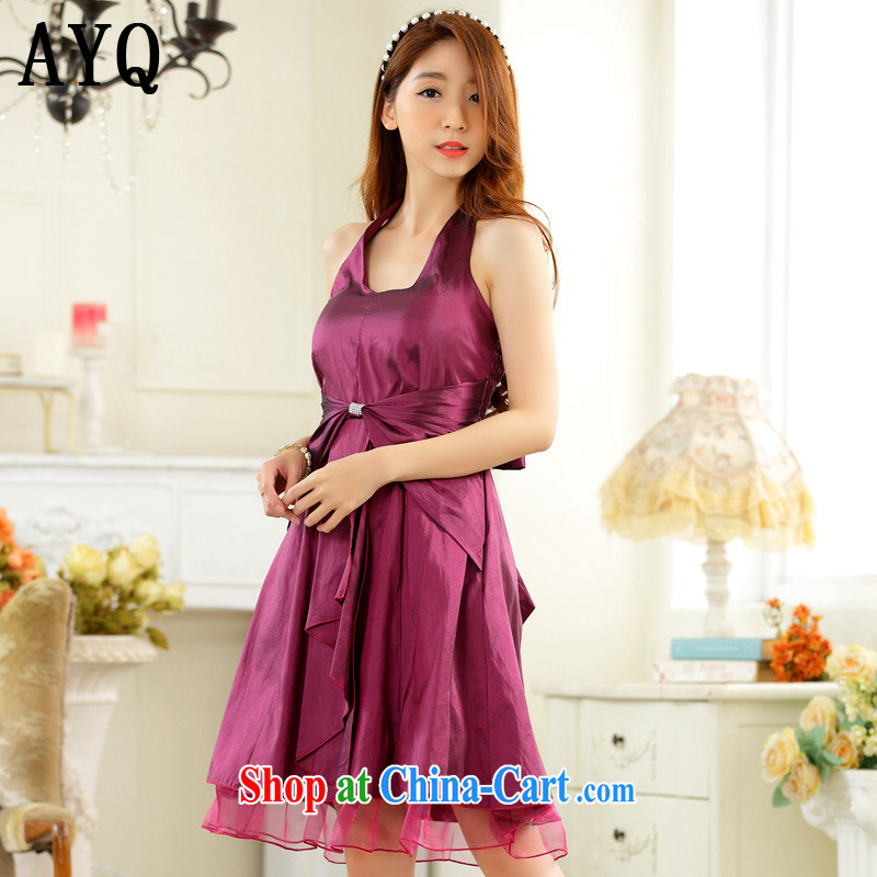 AIDS has been Qi simple thin waist must also tie-in dinner dress small dress dresses T A 9927 - 1 Magenta XXXL