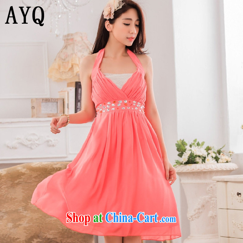 AIDS has been Qi sexy V collar scarf manually staple Pearl Light drill high snow woven dress small dress dresses T A 9632 - 1 red XXXL