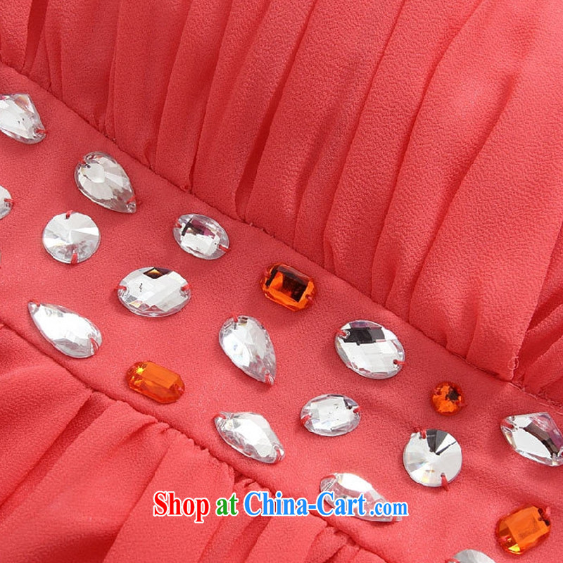 AIDS has been Qi sexy V collar scarf manually staple Pearl Light drill high snow-woven dress a dress dresses T A 9632 - 1 red XXXL, AIDS has Qi (Aiyaqi), online shopping