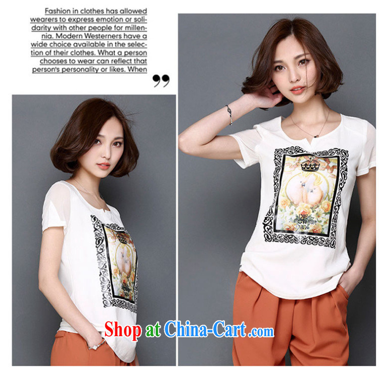 The economy should be Princess 2015 Korean loose the Code women mm thick beauty 3 D Stereo stamp short-sleeved shirt T Web yarn solid T-shirt white 4XL pictures, price, brand platters! Elections are good character, the national distribution, so why buy now enjoy more preferential! Health