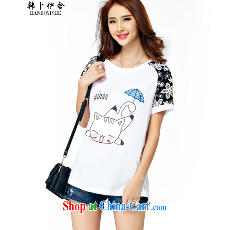 Korea, the Academic Building 2015 summer load the Code women mm thick and indeed increase Code T shirt short-sleeved video thin thick sister black 4XL, won the Brahimi, rounded up (HANBOYISHE), shopping on the Internet