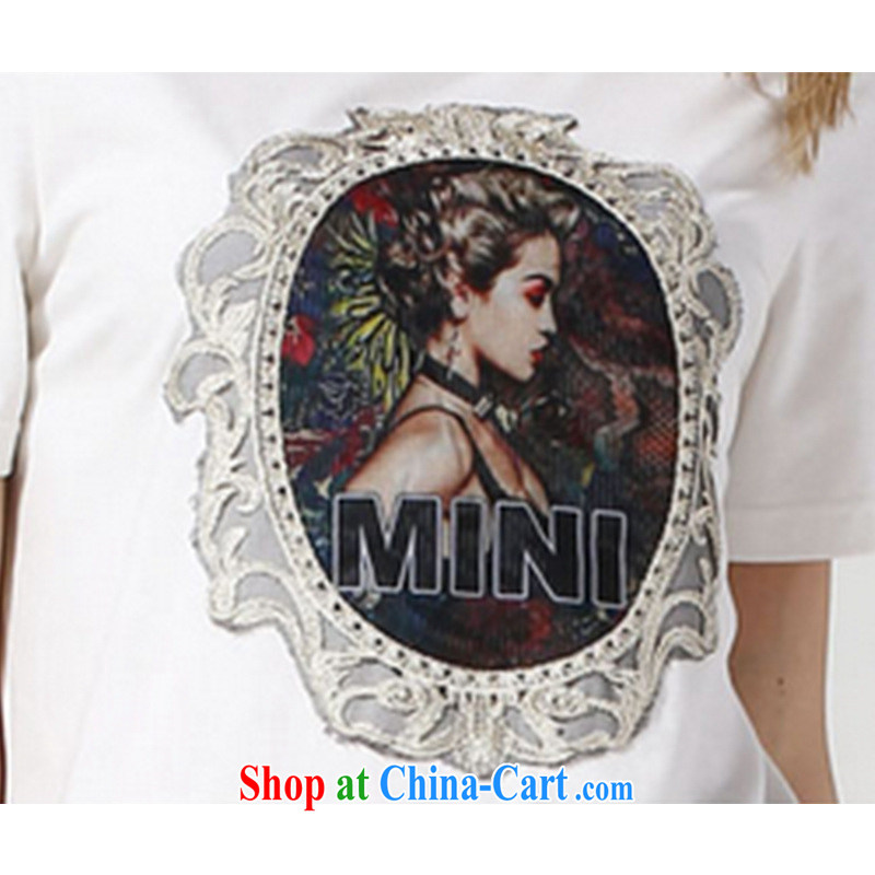 Leong Che-hung Tai SPRING SHOULD BE 2015 summer new, larger female thick mm personalized embroidery patterns package Bai 2.032673 billion large white code XXXXXL, Hung Tai spring (hongtaichuntian), online shopping