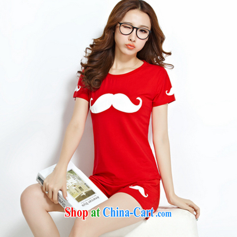 Korea, the Academic Building 2015 summer loose the code T shirts shorts casual clothing, sportswear West A 0,969,040 red XL, won the Iraq (HANBOYISHE), shopping on the Internet