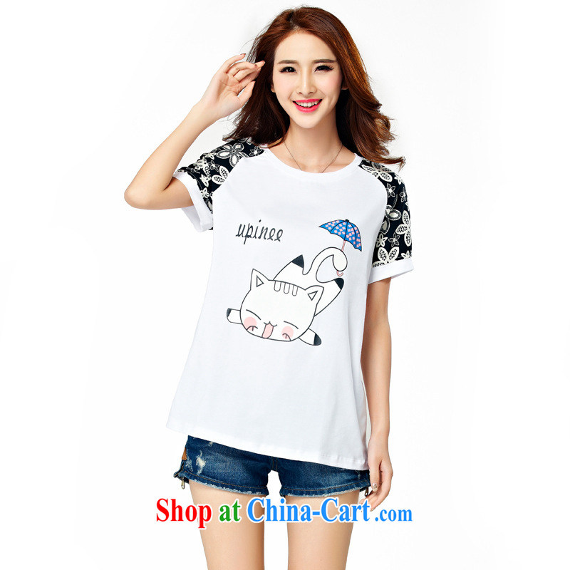 Ms Audrey EU, the child-Q 2015 summer the Code women mm thick and fat XL T shirt short-sleeve graphics thin thick sister white 4XL, Ms Audrey EU, child care (weinikaer), shopping on the Internet