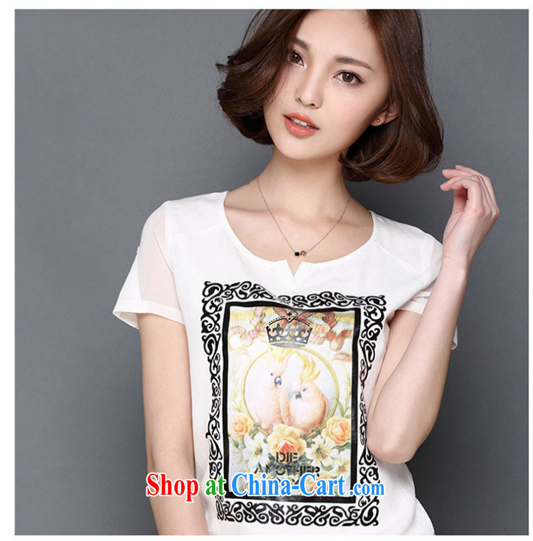 Ms Audrey EU, child-Q 2015 Korean loose the Code women mm thick beauty 3 D Stereo stamp short-sleeved shirt T Web yarn solid shirt white 4XL pictures, price, brand platters! Elections are good character, the national distribution, so why buy now enjoy more preferential! Health