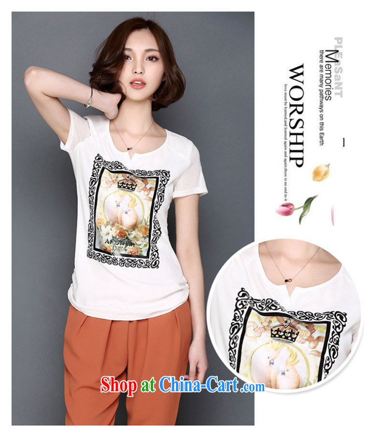 Ms Audrey EU, child-Q 2015 Korean loose the Code women mm thick beauty 3 D Stereo stamp short-sleeved shirt T Web yarn solid shirt white 4XL pictures, price, brand platters! Elections are good character, the national distribution, so why buy now enjoy more preferential! Health