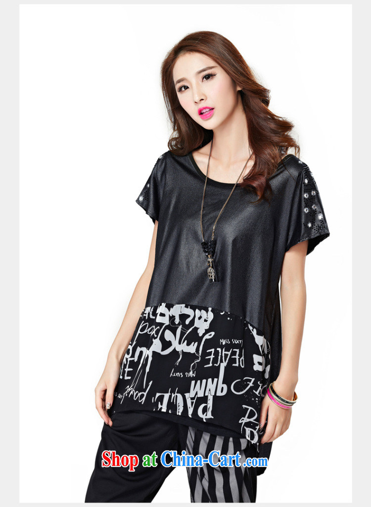 Korea, the Academic Building 2015 summer new thick MM increase the fat and stylish graphics thin hot drill T shirt T-shirt black L pictures, price, brand platters! Elections are good character, the national distribution, so why buy now enjoy more preferential! Health