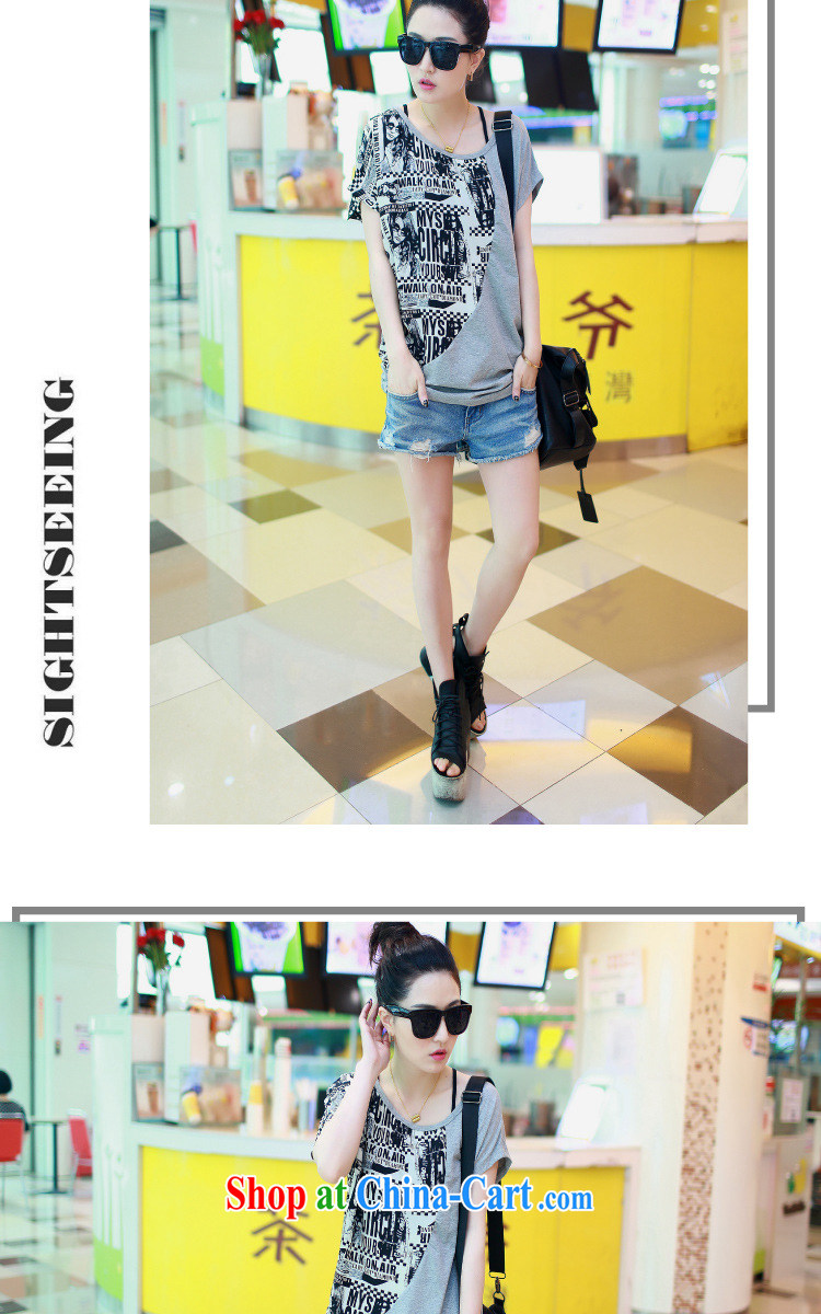 Ms Audrey EU, child-Q 2015 new summer bat sleeves stitching snow woven shirts larger female short-sleeved T-shirt white 3XL pictures, price, brand platters! Elections are good character, the national distribution, so why buy now enjoy more preferential! Health