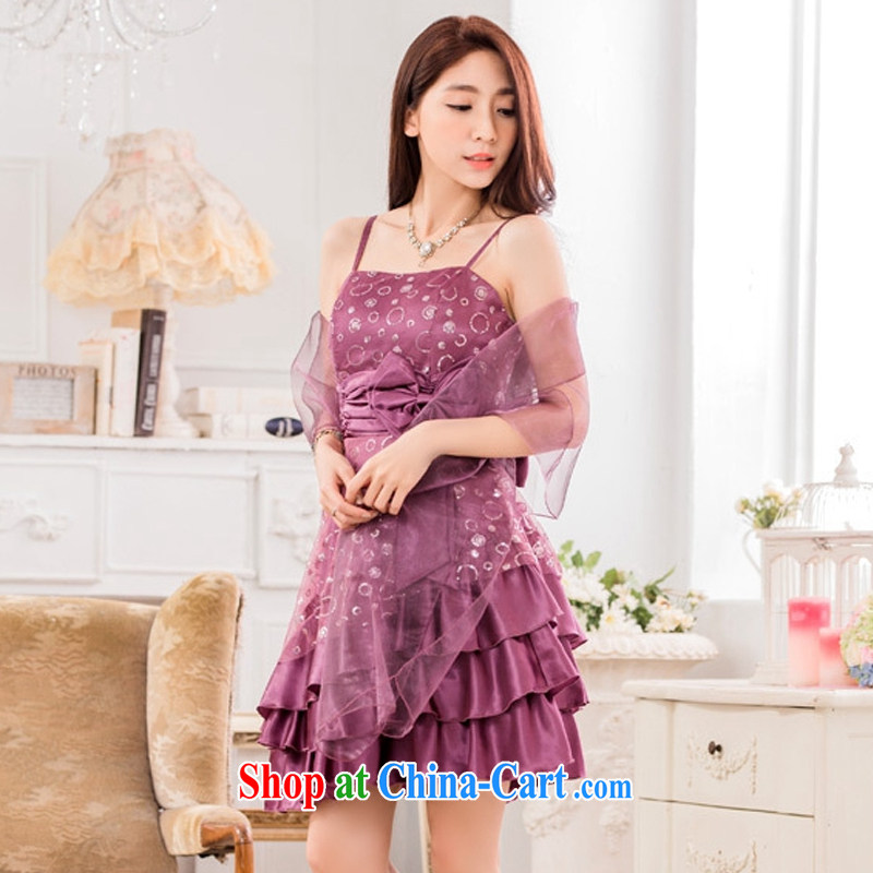 AIDS has been Qi evening show the Evening dress, bow-tie straps small dress T A 9838 - 1 purple XXXL, AIDS has Qi (Aiyaqi), shopping on the Internet