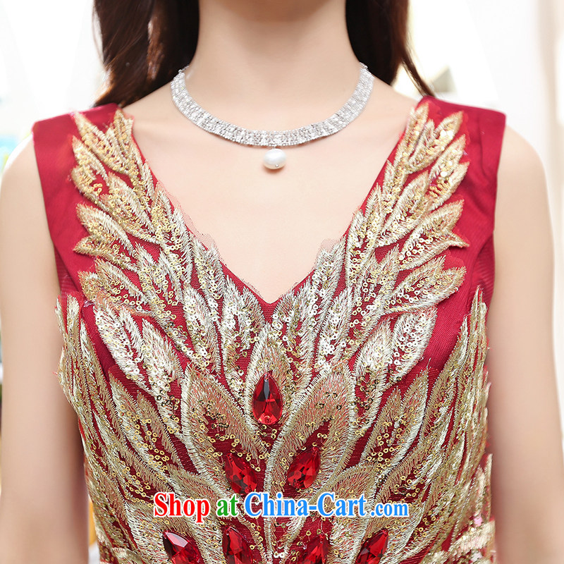 With Ji Ya 2015 summer new female Korean fashion sleeveless V collar bridal wedding bridesmaid dress skirt large color XL, involving her, Jacob (JIEJIYA), online shopping