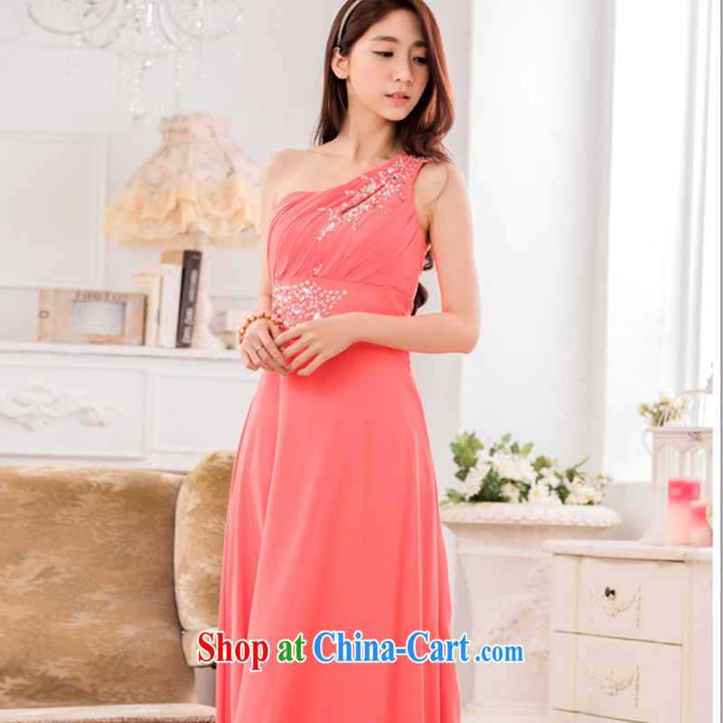 AIDS has been Qi high-end dinner show the dress stylish single shoulder manually staple snow Pearl woven long evening dress T A 9633 - 1 orange XXXL, AIDS has Qi (Aiyaqi), online shopping
