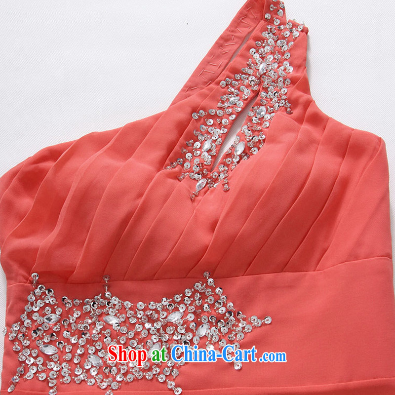 AIDS has been Qi high-end dinner show the dress stylish single shoulder manually staple snow Pearl woven long evening dress T A 9633 - 1 orange XXXL, AIDS has Qi (Aiyaqi), online shopping