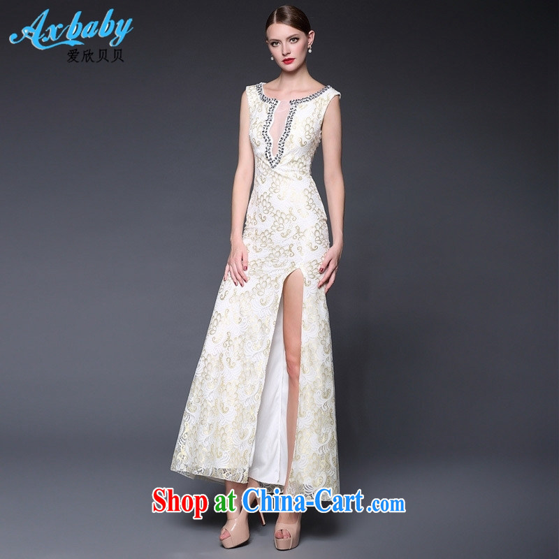 Love Yan Babe (Axbaby) 2015 new lace sexy sleeveless open's long evening dress dresses W 0231 red are code, love Yan Babe (Axbaby), shopping on the Internet