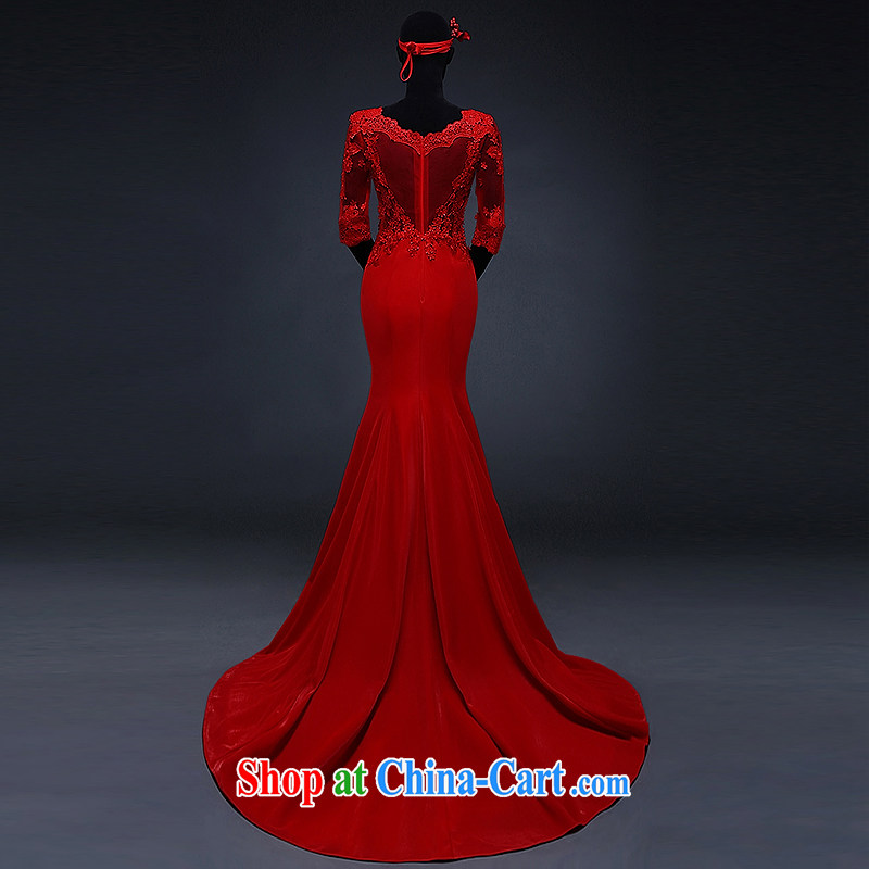 The Greek, Mona Lisa (XILUOSHA) bridal dresses 2015 new spring the Field shoulder lace bows service cuff tail red toast at Merlion serving China's Red Cross Society XXL, the Greek Cypriot, Elizabeth (XILUOSHA), online shopping