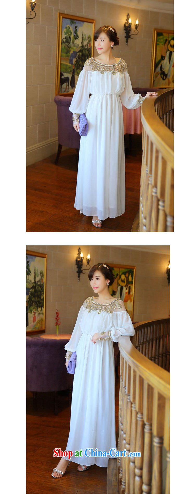 To Lotus bridal gown bridesmaid dress summer 2015 summer new dress luxurious parquet drill nails Pearl White Sin dresses banquet dress white L pictures, price, brand platters! Elections are good character, the national distribution, so why buy now enjoy more preferential! Health