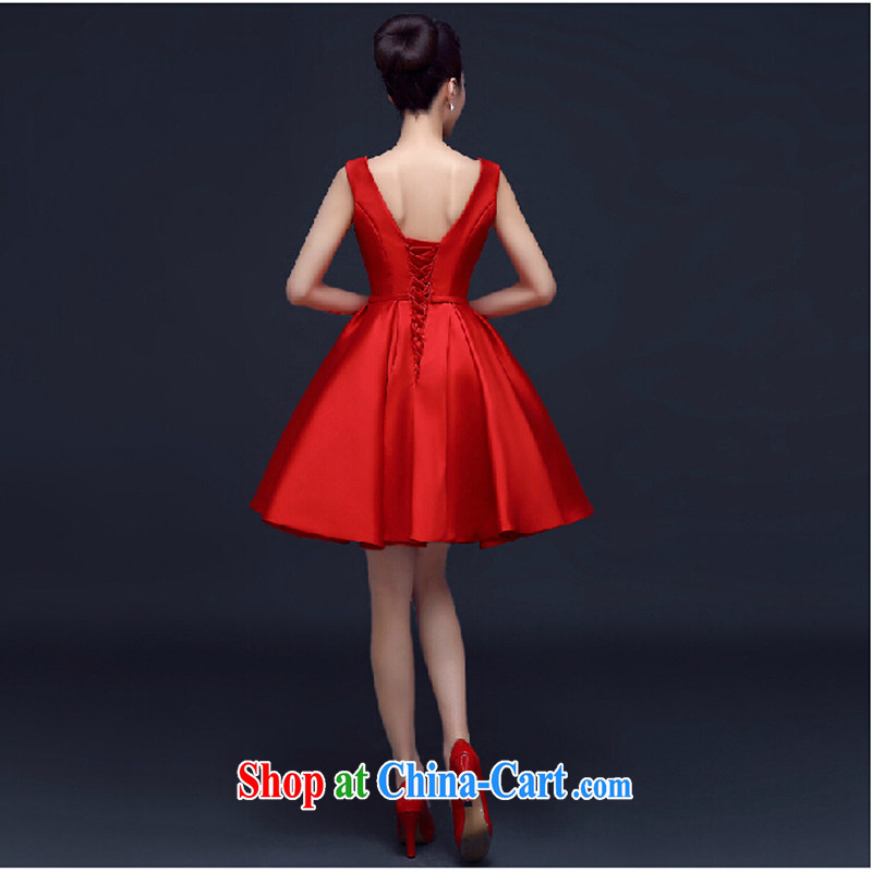 2015 new spring and summer wedding dresses bridal toast clothing stylish beauty short red wedding dress short dress theatrical service red M, pure bamboo love yarn, and shopping on the Internet