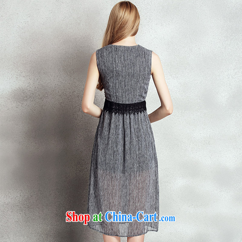 Elizabeth, mentioned in Europe and America, 2015 summer new, elegant dress long skirt Deep V for sense of beauty streaks aura sleeveless vest skirt support the picture color XL, Elizabeth, referred to, and on-line shopping