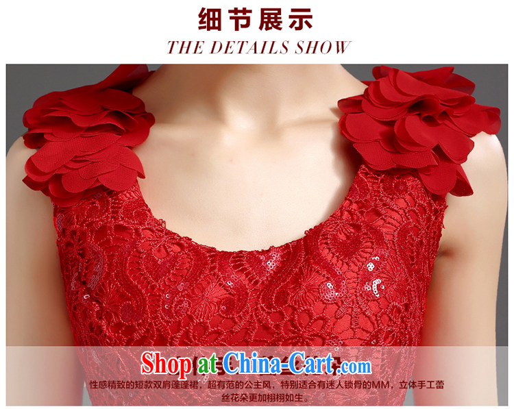 Beautiful ornaments 2015 new bridesmaid short, small dress dress bridal evening dress shoulders shoulder short lace Princess skirt Red. Contact customer service pictures, price, brand platters! Elections are good character, the national distribution, so why buy now enjoy more preferential! Health