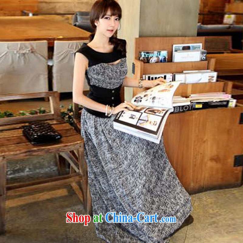According to Chi-sun 2015 bohemian long skirt dress snow woven false Two-piece dresses larger snow woven skirt picture color XL, according to Chi-sun, online shopping